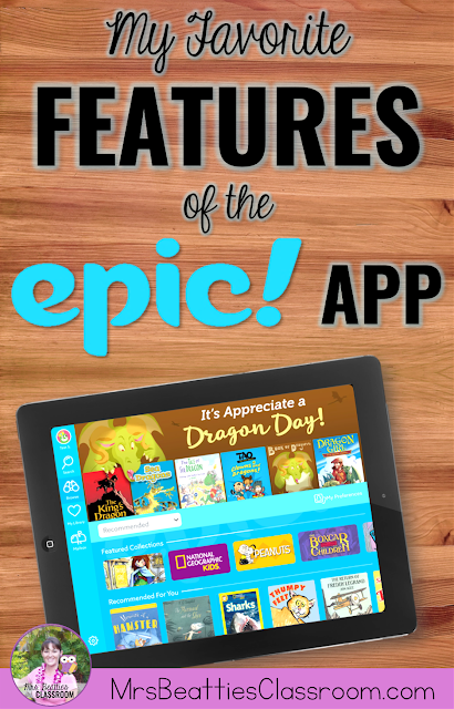 The Epic! reading app is your best option for online books for reading or listening centers. This FREE app for classrooms contains at least 25,000 top-quality books and audiobooks with many favorite titles, series and beloved characters to choose from. Take a look at my favorite app features here!