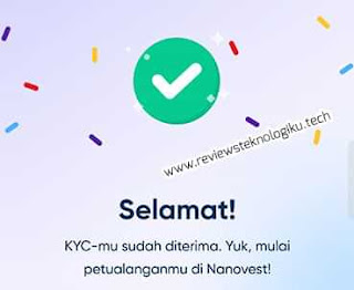 proses melengkapi kyc nano vest berhasil