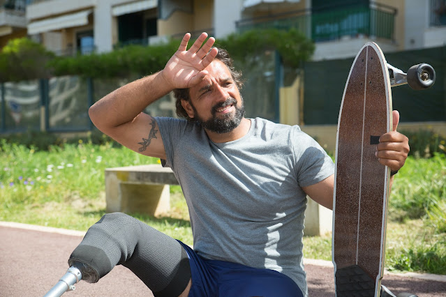 Man sweating on a sunny day