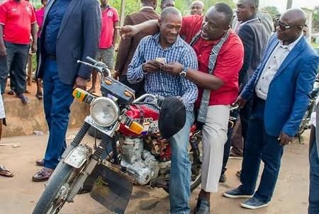 Gov Rochas Okorocha rides ‘Okada’ to inspect project in Owerri [PHOTO]