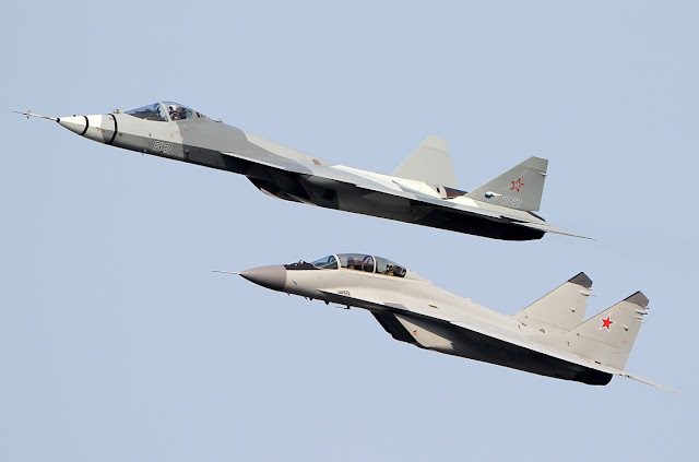 Sukhoi T-50 PAK-FA Alongside MiG-29M2