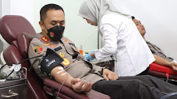 Polres Indramayu Gelar Bakti Kesehatan Donor Darah Dalam Rangka HUT Polairud Ke- 72 Tahun