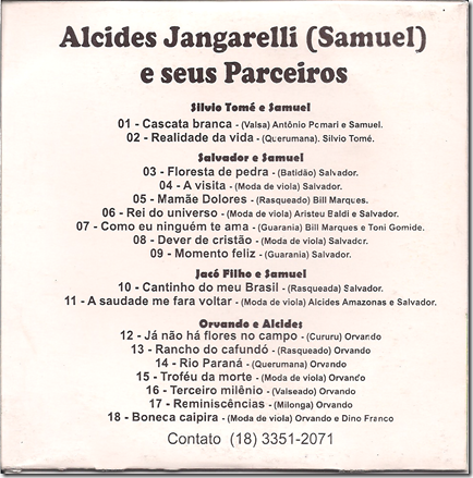 Samuel e Parceiros Contra-Capa