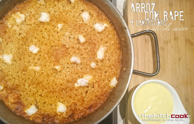 ARROZ CON SEPIA Y LANGOSTINOS Y ALIOLI CASERO