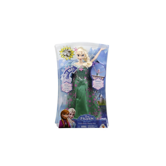 Poupée Disney La Reine des Neiges, une fête givrée : Elsa chantante, en boite.