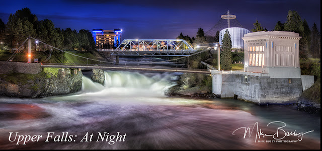 Avista Upper Falls at Night by Mike Busby Photography