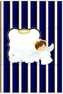 Brunette Angel Boy: First Communion Free Printable Candy Bar Labels.