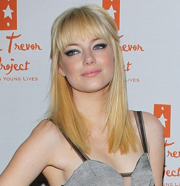 emma stone blonde hairstyle. but Emma Stone is smoking