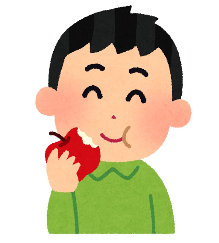 リンゴを食べる男の子のイラスト かわいいフリー素材集 いらすとや