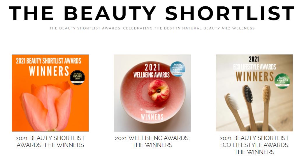 2021 Beauty Shortlist Awards Winners - Beauty, Wellbeing, Eco