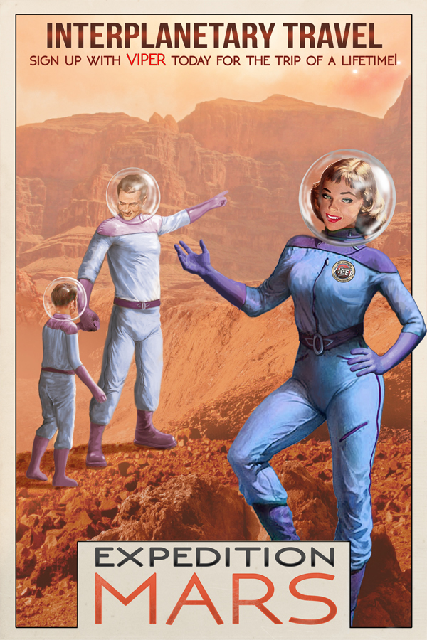 Vintage poster Expedition Mars by Kip Ayers