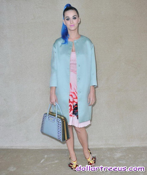Katy Perry with Prada 2012 Pyramide Rivet bag
