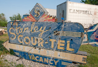 Route 66 old neon sign Henry's Rabbit Ranch Staunton Illinois