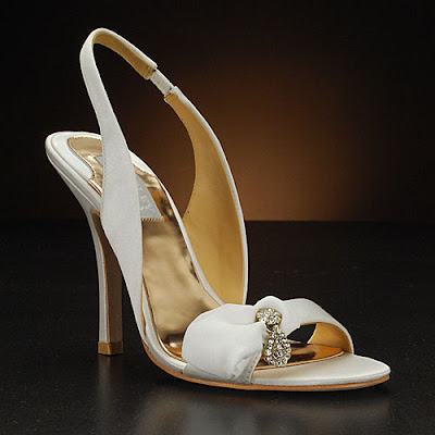 White Designer Wedding Shoes on Badgley Mischka Harrow White Wedding Shoes