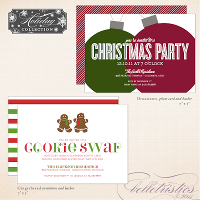 printable diy holiday new year's christmas party invitation gathering soiree fun cookie bake ornament exchange unique custom personalized