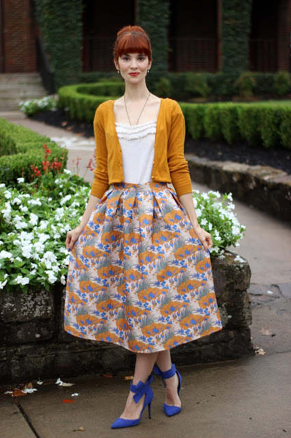 Abundant Floral Embossed Midi Skirt from Chic Wish