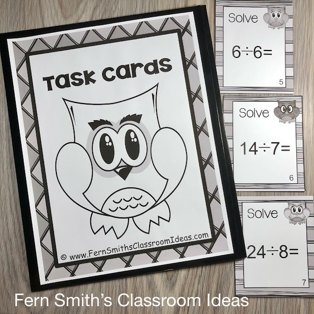 Click Here to Download This Cute Owl Themed Multiplication and Division Task Cards Bundle #FernSmithsClassroomIdeas