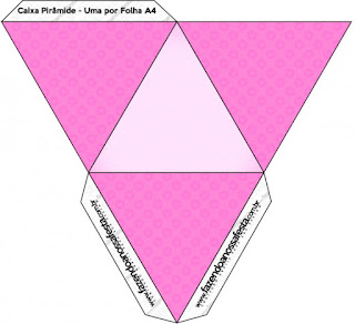 Pink Hearts, Free Printable Pyramid Box.