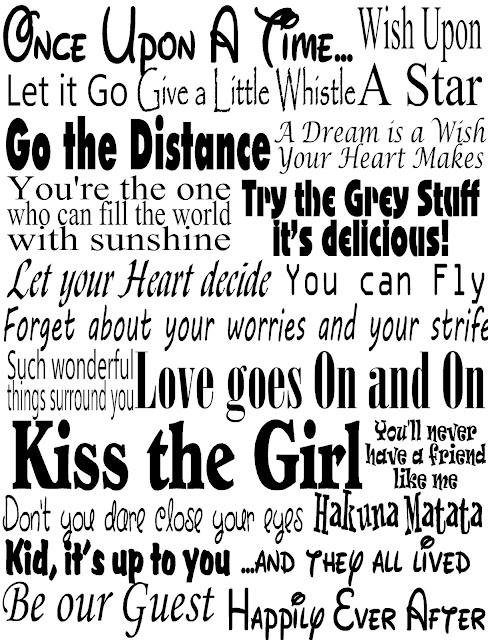 All I need to know in life I learned from a Disney song.  Get this free printable for your home or party and always remember to "go the distance", "kiss the girl", and "let your heart decide."