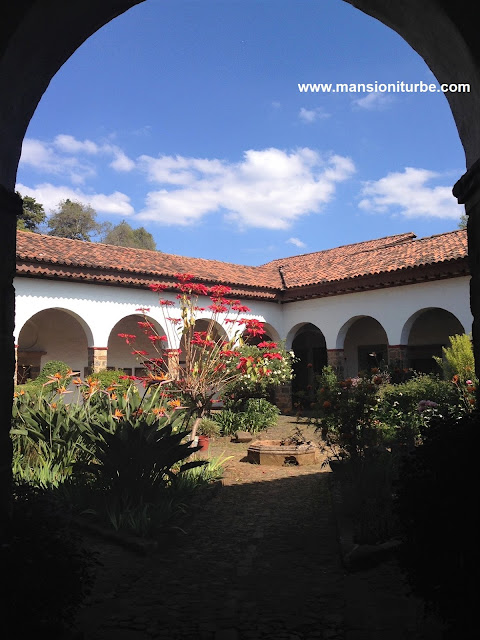 Mexican Courtyard at the Ancient College of San Nicolas Obispo in Pátzcuaro, Michoacán