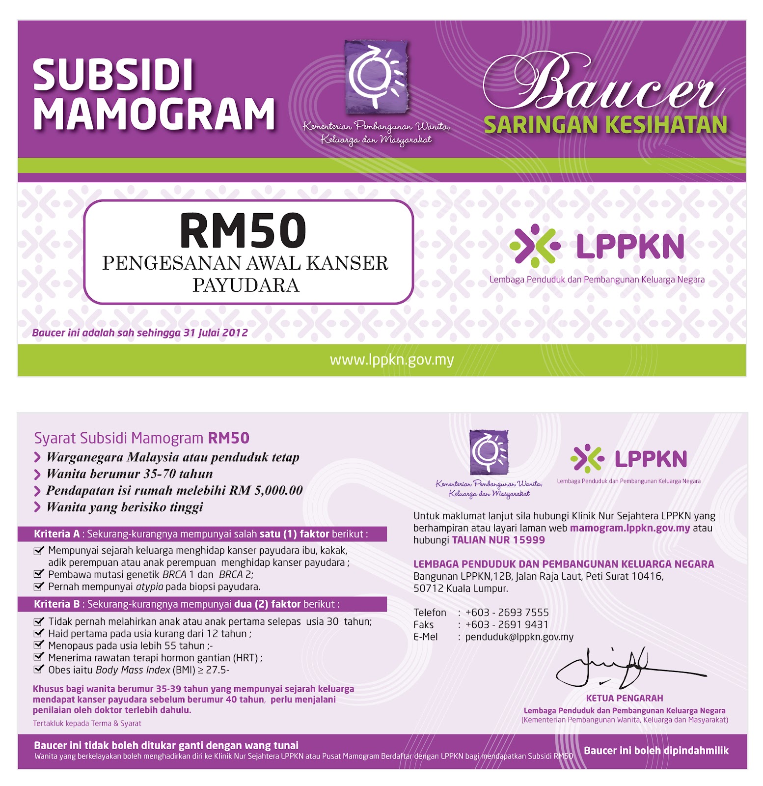 LPPKN: Subsidi Mamogram