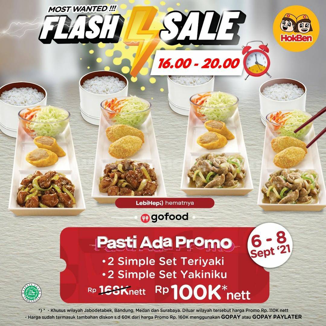 Promo HOKBEN Flash Sale GOFOOD - Beli 4 Paket Hanya Rp. 100RIBU*