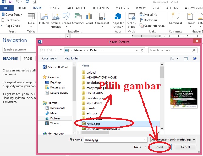 Cara cara Manambahkan Gambar  pada Ms  Word  Tips Komputer