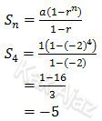 Rumus dan penerapan jumlan n suku pertama deret geometri untuk r = -2