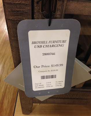 Price at TJ Maxx for the Weathered Gray Broyhill Chairside Table