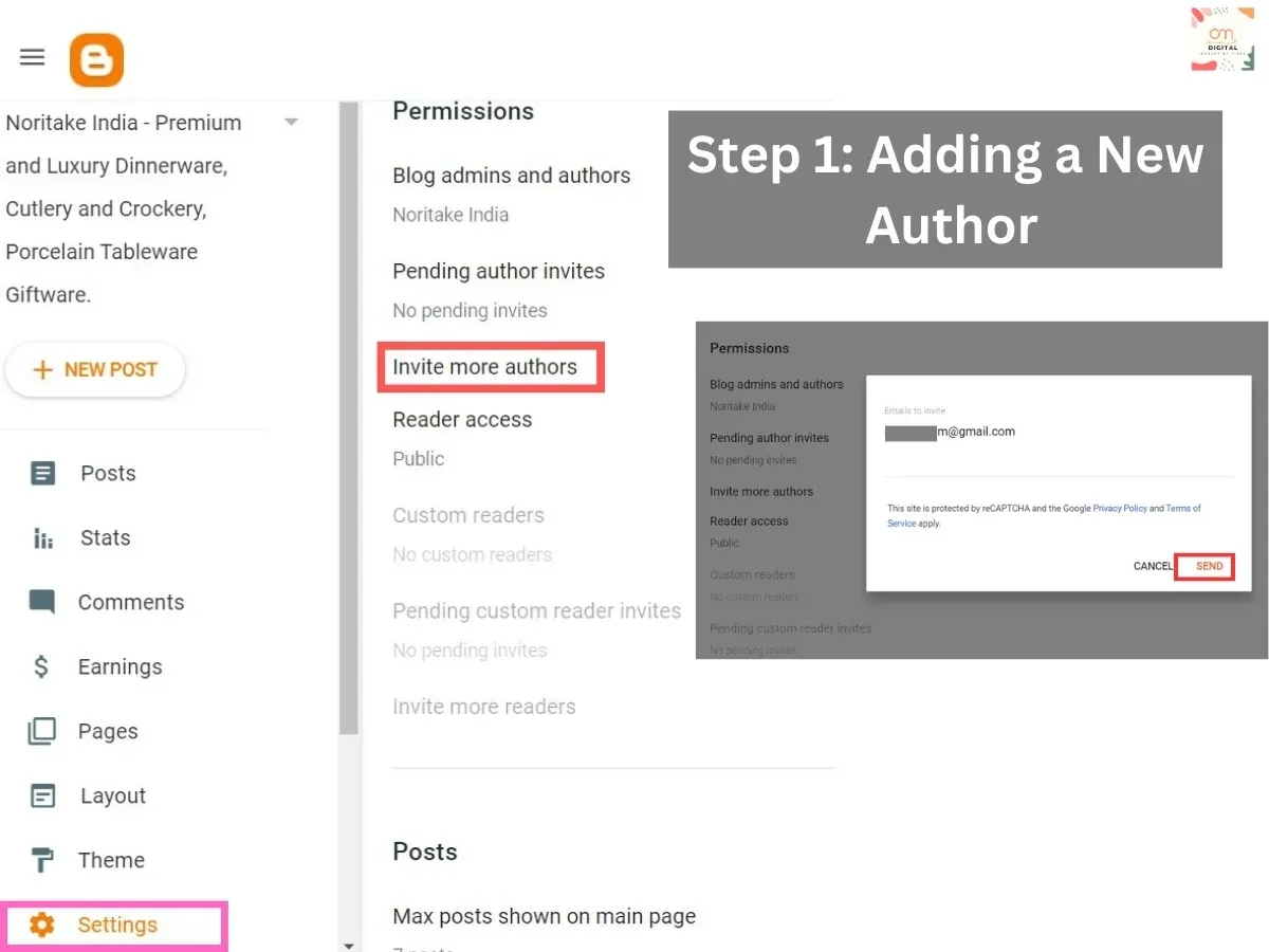 How to change Admin name in Blogger Step1