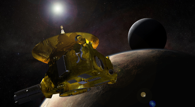 Artist’s concept of New Horizons Approach to Pluto.