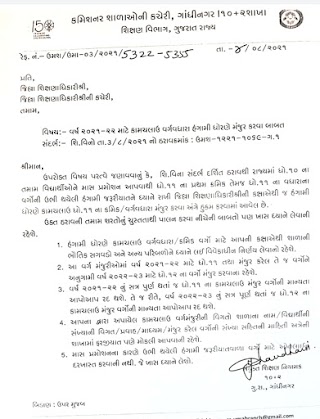 વર્ષ ૨૦૨૧-૨૨ માટે કામચલાઉ વર્ગવધારા હંગામી ધોરણે મંજુર કરવા બાબત.Matter of approving temporary class addition on temporary basis for the year 2021-2 