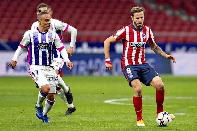 Roque Mesa y Saúl Ñíguez. CLUB ATLÉTICO DE MADRID 2 REAL VALLADOLID C. F. 0. 05/12/2020. Campeonato de Liga de 1ª División, jornada 12. Madrid, estadio Wanda-Metropolitano.