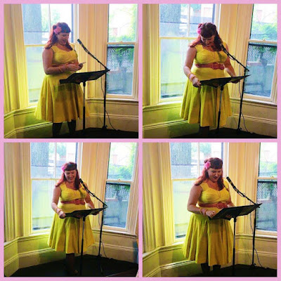 bridget eileen plus size pinup pagan poet in providence reading at the boston poetry marathon 2017