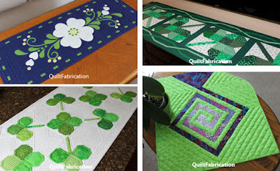 a variety of four green table runners