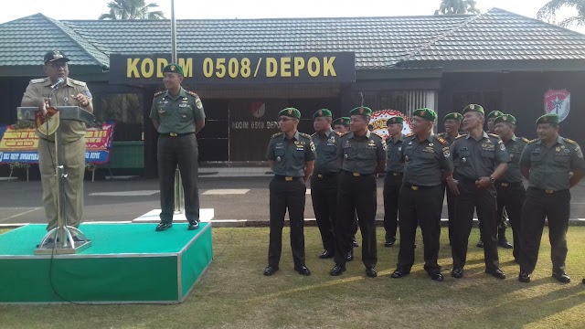 Pradi Jadi Irup Upacara Bendera di Makodim 0508/Depok