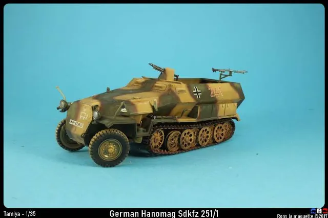 Maquette du Sdkfz 251/1 de Tamiya au 1/35.