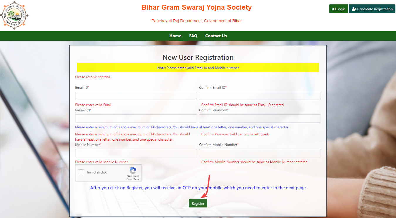 Bihar Gram Panchayat Online Form