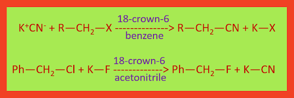 Crown ethers as phase transfer catalyst