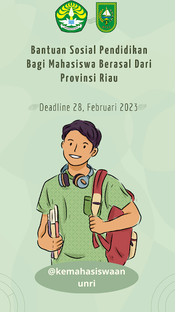 Bantuan Sosial Pendidikan/Beasiswa Bansos Pemprov. Riau tahun 2023 Dibuka Lagi