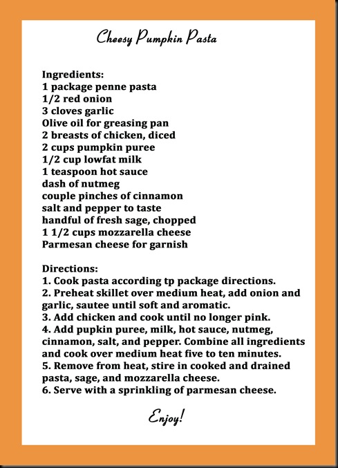 cheesy pumpkin pasta recipe