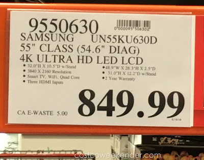 Deal for the Samsung UN55KU630D 55in Smart TV at Costco