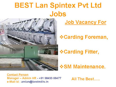 BEST Lan Spintex Pvt Ltd Jobs