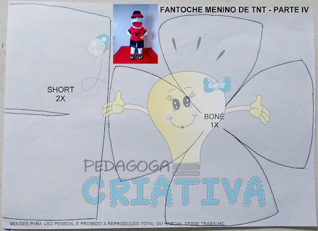 moldes fantoche menino de tnt