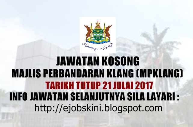 Jawatan Kosong Majlis Perbandaran Klang (MPKlang) - 21 ...