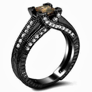 Brown Princess Cut Diamond Engagement Ring