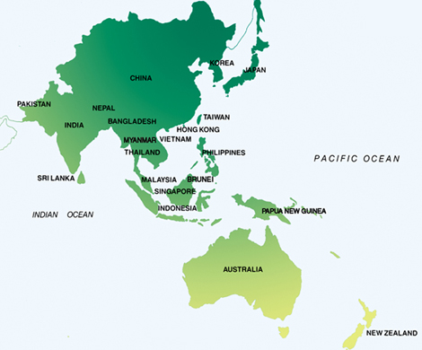 map of asia pacific
