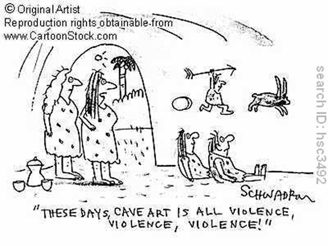 These days, cave art is all violence, violence, violence