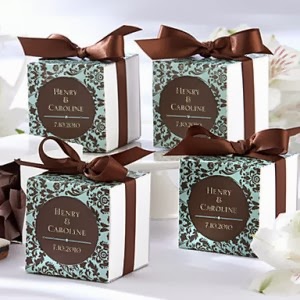 http://www.specialgiftboxes.com/product/chocolate-turquoise-damask-favor-box-set-of-12/