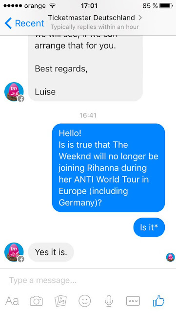 Anti Tour With Weeknd Cancelled